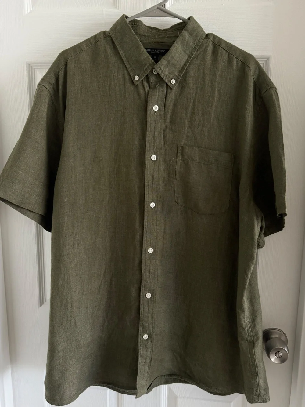 Banana Republic Olive Green Shirt 100% linen
